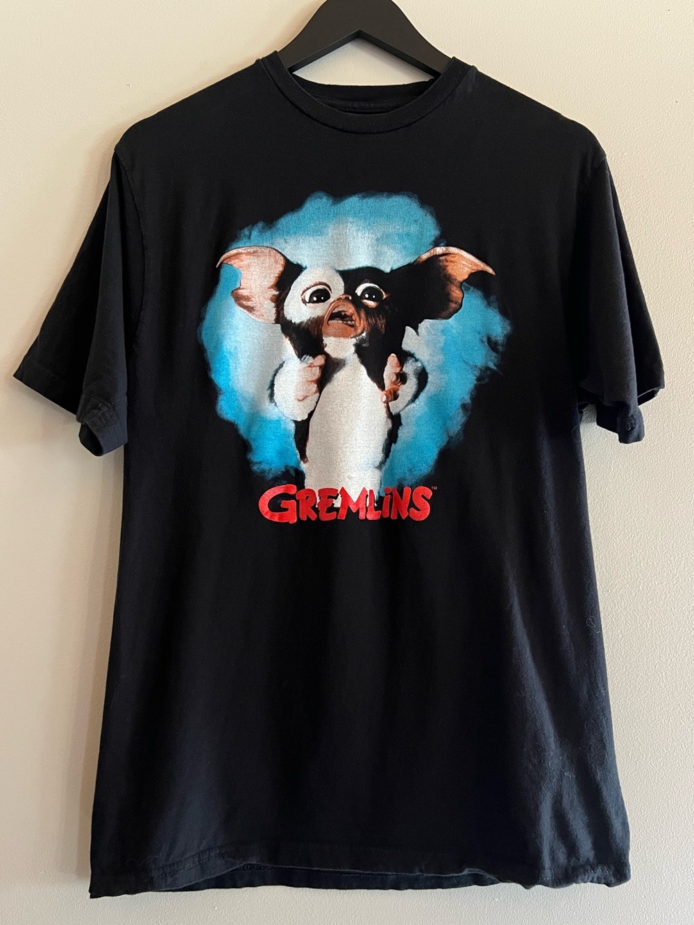 Gremlins Gizmo Black Graphic T-Shirt Men’s Medium Movie Horror Retro Tee